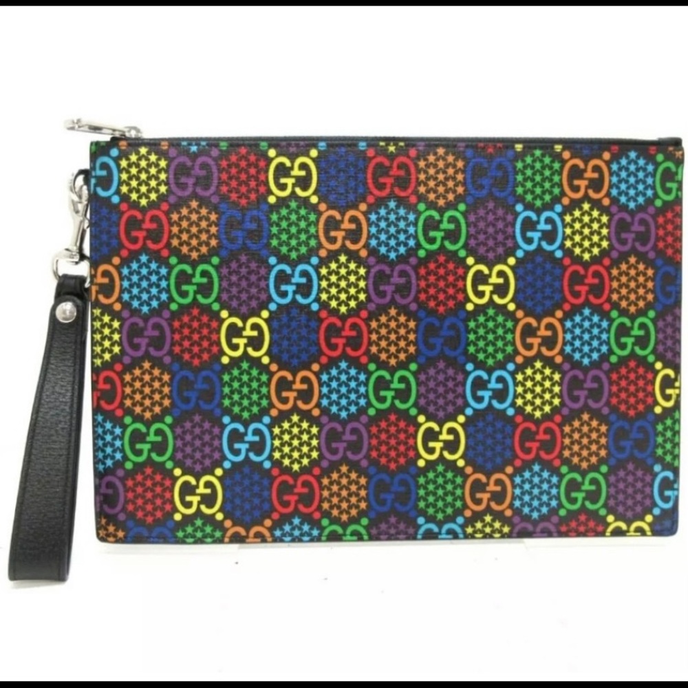 Gucci #601087 Psychedelic GG Supreme Zip Top Pouch/Clutch